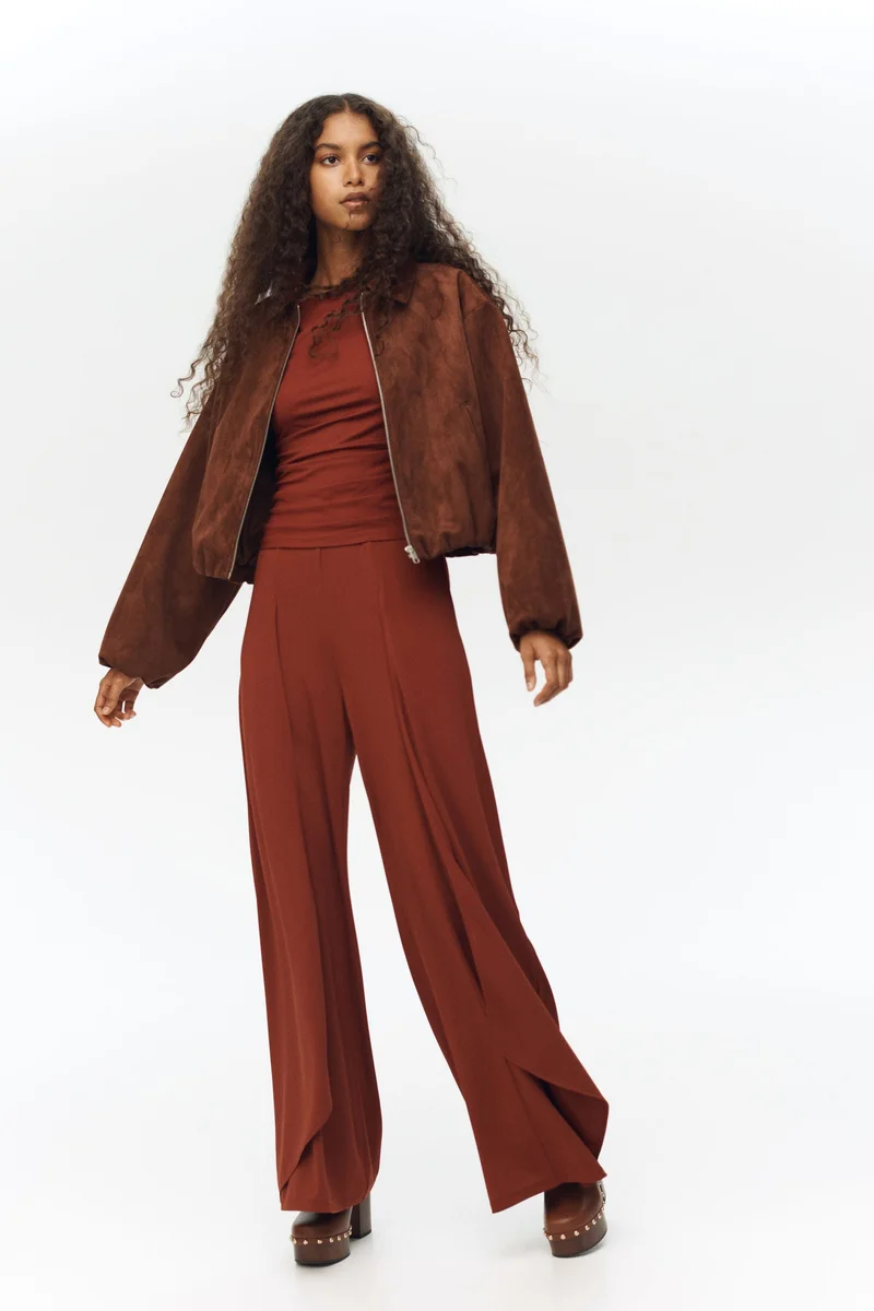 اتش اند ام بنطلون واسع من الجيرسيه